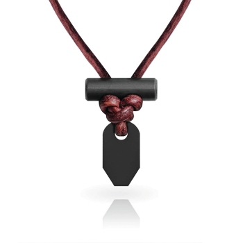 Wazoo Survival Gear  Bushcraft Fire Starter Black Leather Necklace