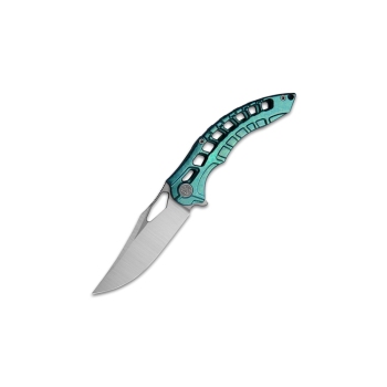 Miguron Knives Geloty Vanax Hand Ground Green Crystal Titanium Knife