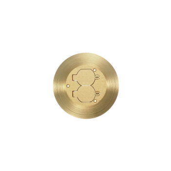 Hubbell SF3925 Brass Round Floor Box Cover Duplex Flaps - Model SF3925