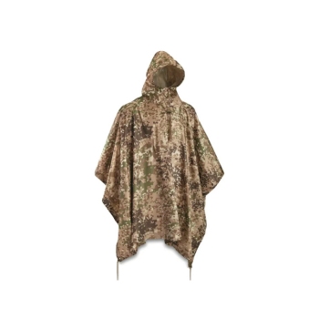 Mil-Tec Arid Flecktarn Ripstop Poncho - Waterproof Tactical Rain Gear - Model 10630055