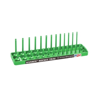 Hansen Global 1404 1/4-Inch Green Metric 2-Row Socket Tray
