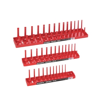 Hansen 3-Piece SAE Socket Tray Organizer Set Red 9301