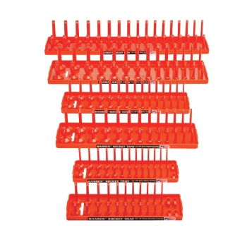 Hansen 6-Piece SAE & Metric 2-Row Socket Tray Set Orange 92002 - Model 92002