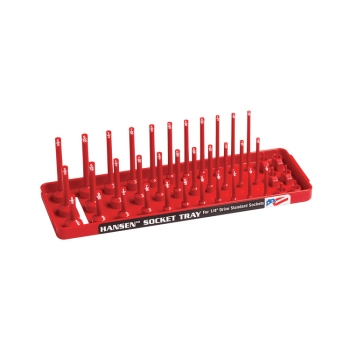 Hansen Global 14013 1/4-Inch Red SAE 3-Row Socket Tray