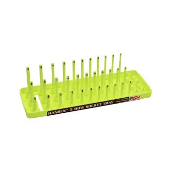 Hansen 1/4-Inch SAE 3-Row Socket Tray Organizer Yellow 14073