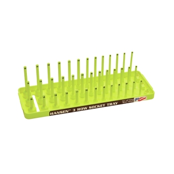 Hansen Global 14083 1/4-Inch Yellow Metric 3-Row Socket Tray - Model 14083