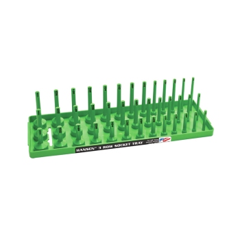 Hansen 3/8-Inch SAE 3-Row Socket Tray Organizer Green 38033