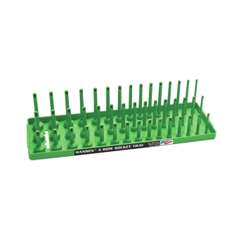 Hansen 3/8-Inch Drive 3-Row Metric Socket Tray Green 38043