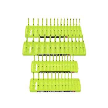 Hansen Global 92006 4-Piece SAE and Metric 3-Row Socket Tray Organizer