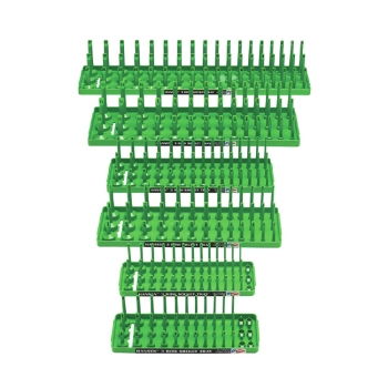 Hansen 6-Piece 3-Row SAE & Metric Socket Tray Set Green 92014