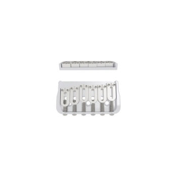 Hipshot 6 String Fixed Guitar Bridge Chrome Brass Base