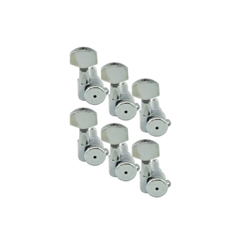 Hipshot 6 Inline Guitar Tuner Kit Chrome 10mm Bass Side