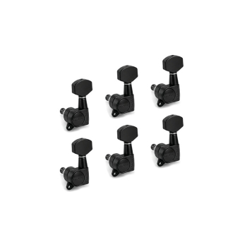 Hipshot Vintage Tuner Kit Black 6 Inline 8.5mm Grip-Lock